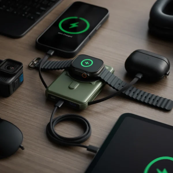 Magnetic Power Bank Single Matte Olive - Image 4