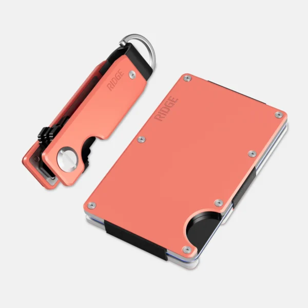 Ridge Wallet Coral – Full Kit / Mag Safe / Add Money Clip - Image 3