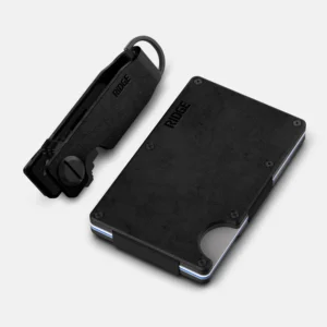 Ridge Wallet Midnight Black Leather – Full Kit / Mag Safe / Cash Strap