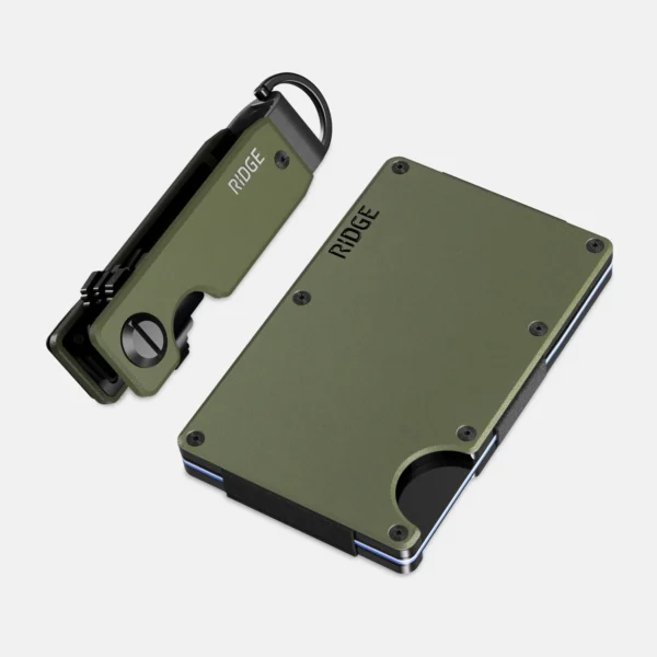 Ridge Wallet Matte Olive – Full Kit / Mag Safe / Cash Strap