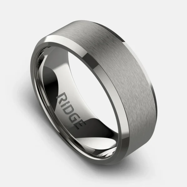 8mm Beveled Platinum