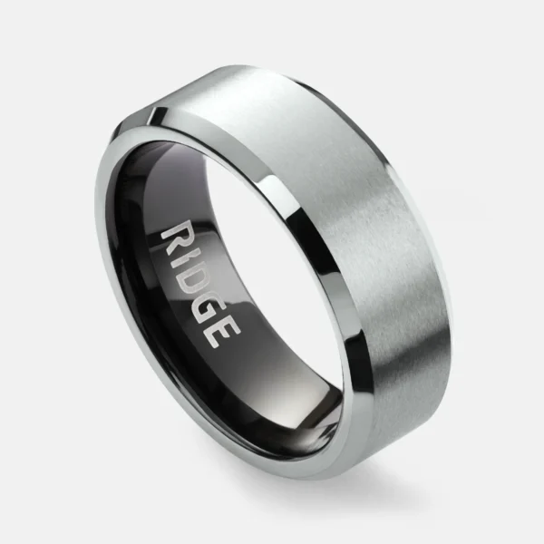 8mm Beveled Platinum Tantalum