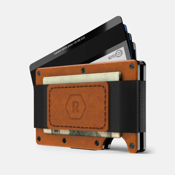 Ridge Wallet Tobacco Brown Leather – Full Kit / Mag Safe / Add Money Clip - Image 3